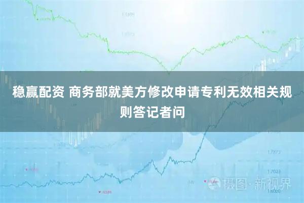 稳赢配资 商务部就美方修改申请专利无效相关规则答记者问