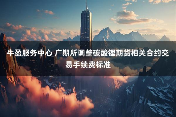 牛盈服务中心 广期所调整碳酸锂期货相关合约交易手续费标准