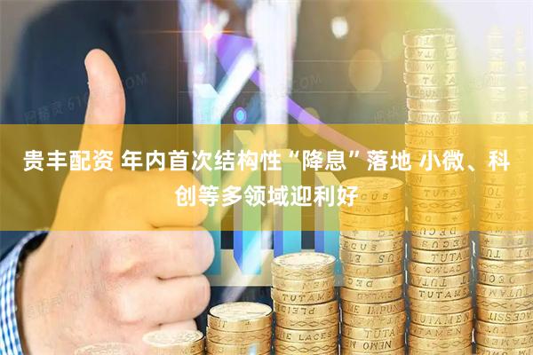 贵丰配资 年内首次结构性“降息”落地 小微、科创等多领域迎利好