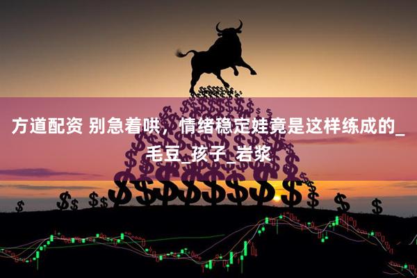 方道配资 别急着哄，情绪稳定娃竟是这样练成的_毛豆_孩子_岩浆